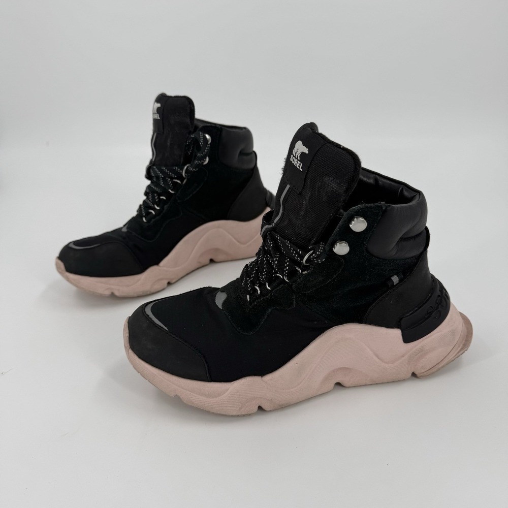 Sorel Kinetic Sneak Waterproof Hiker Boots Women's US 7 Black Pink